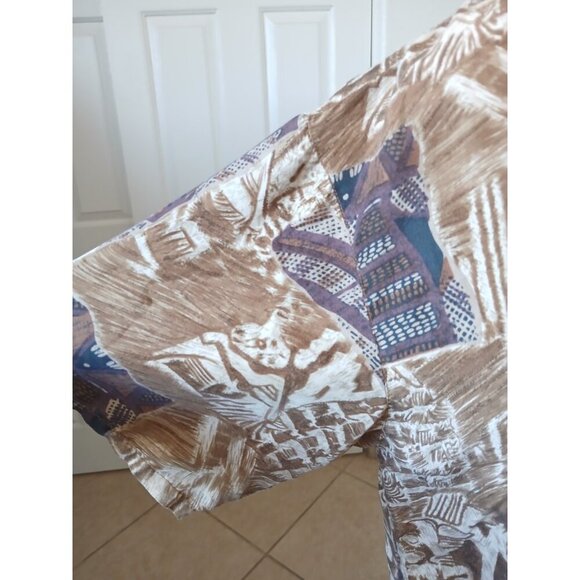 Options Melarose Womens Blouse Shirt Button Up Collared 100% Silk Short Sleeve - Picture 6 of 15